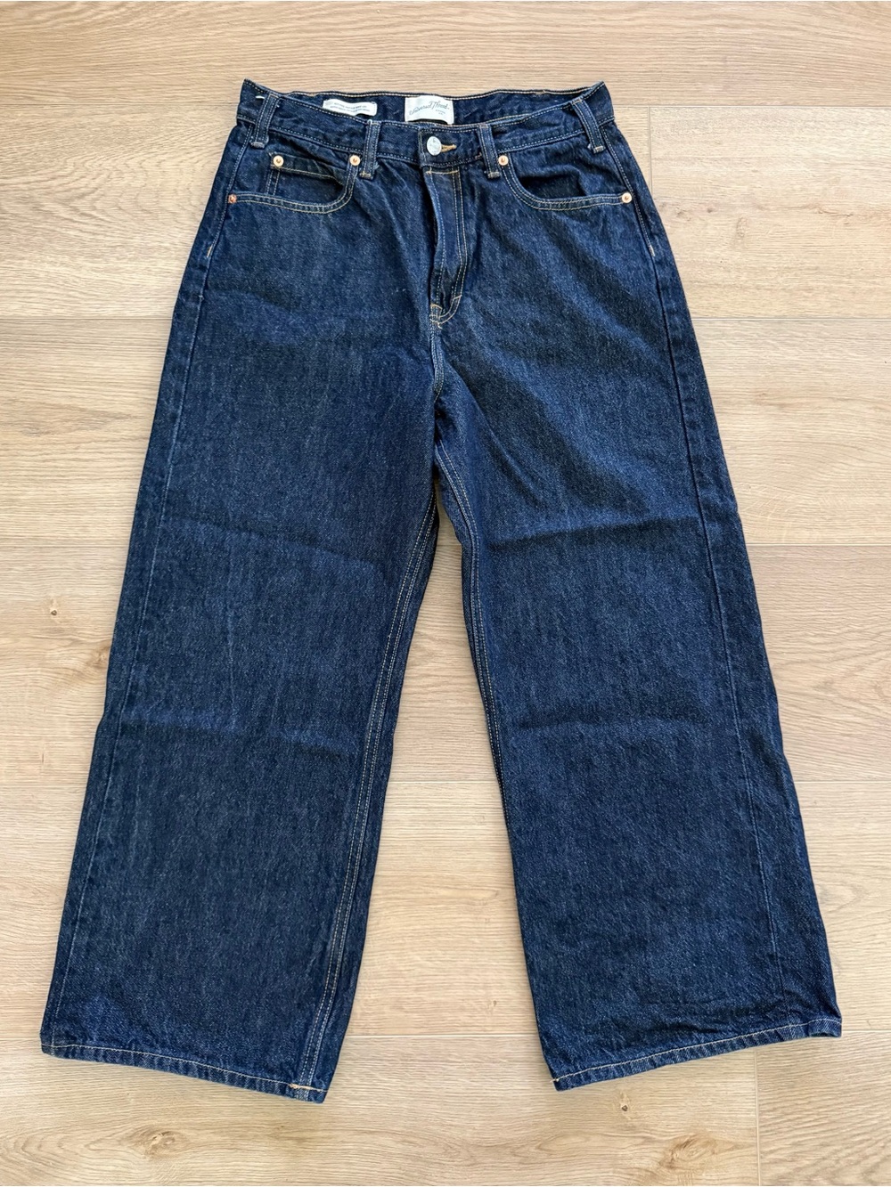 Universal Thread Mid-Rise Vintage Wide Leg Selvedge Jeans 6R Dark Indigo